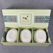 Crabtree Evelyn Sarawak Bath Soap Box/3 x 3.5 oz. 100g  Giftbox Discontinued.  shea butter