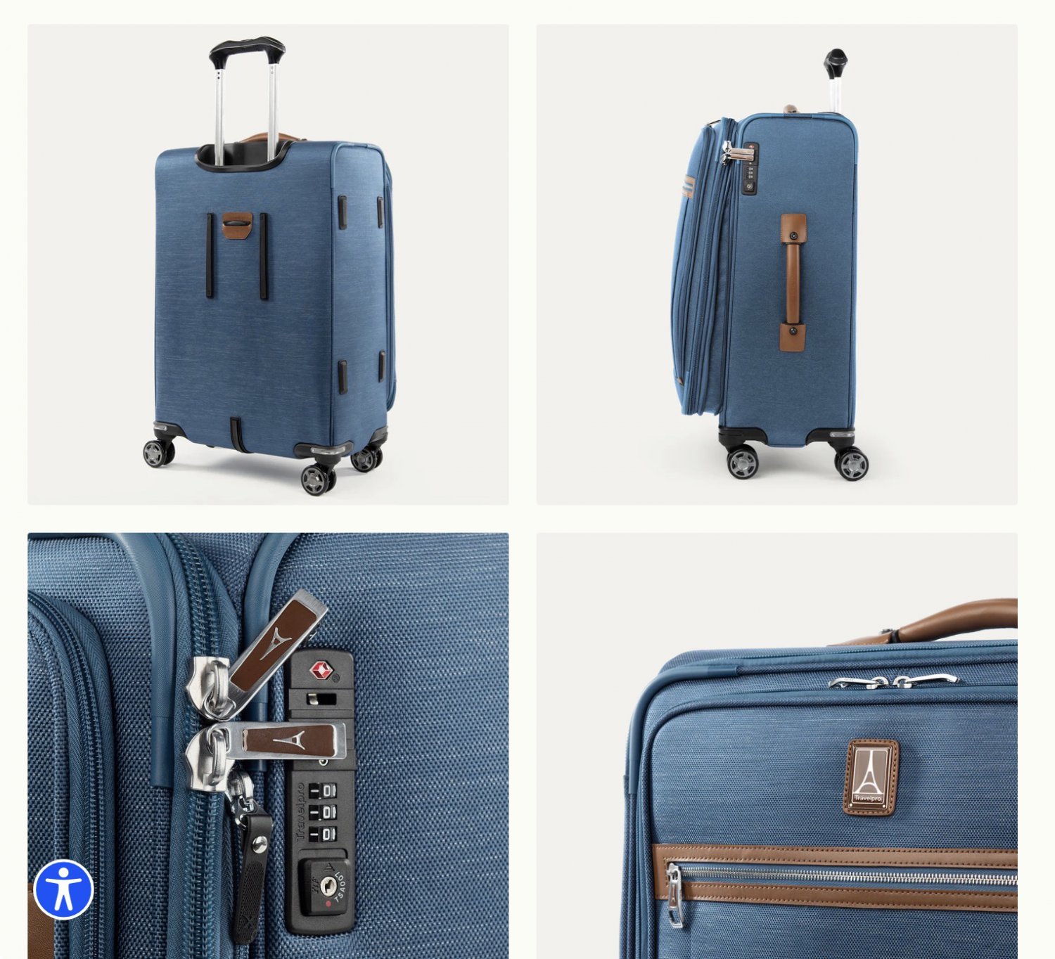 Travelpro Platinum Elite Medium Checked Spinner Ltd Ed color Coastal Blue 25" luggage #1 Wirecutter