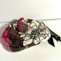 Vera Bradley Button Up Coin change purse Mocha Rouge mini notions case