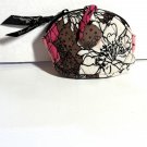 Vera Bradley Button Up Coin change purse Mocha Rouge mini notions case