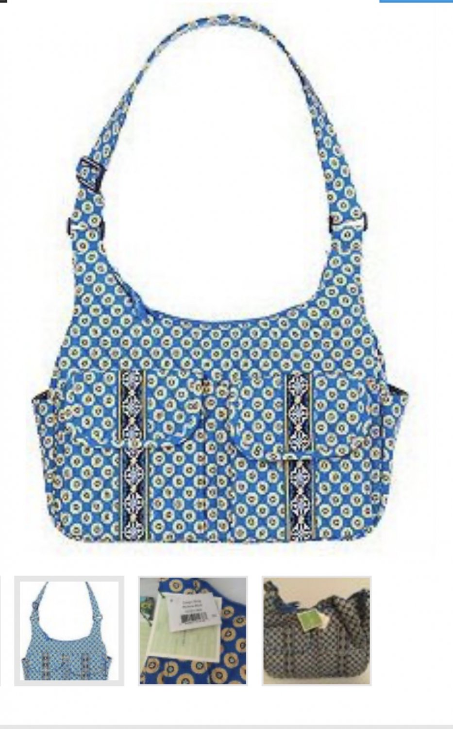 Vera Bradley Cargo Sling crossbody shoulder bag RIVIERA BLUE hipster purse Retired NWT