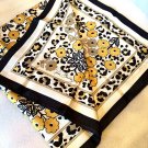 Vera Bradley Go Wild silk scarf black white yellow Vera Bradley Go Wild silk scarf black white yellow