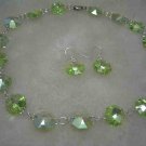 Swarovski green crystal necklace earring