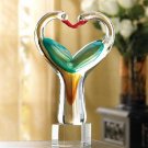 Lovebirds Art Glass Sculpture