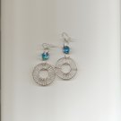 Turq Crystal Cylinder Earrings