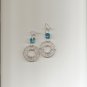 Turq Crystal Cylinder Earrings