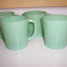 4 Fire King Jadeite D-Handle Mugs