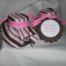 Baby Shower favor jars - brown and pink