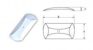 Oblong Metal Dome - Center Dimple-5*38.-200CIRO