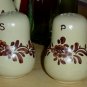 Austrian Stoneware Hand Made Braunblumen Salt and Pepper