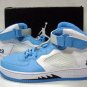 Men jordan Fusions Baby blue white and black