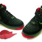 Men jordan Fusions Black Green and Red