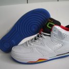 Men jordan Fusions Blue White Yellow Green and Black