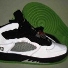 Men jordan Fusions Green White and Black