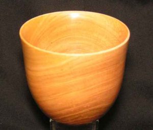 Natural Cherry Wooden Bowl Handturned 45 OOAK