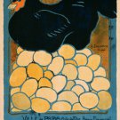 VINTAGE WAR POSTER chickens of paris 20x30 PAINTING french propaganda