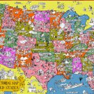 MAD MAGAZINE PICTORIAL MAP OF THE USA poster colorful funny original  20x30-PY1