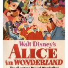 Walt Disney's Alice in Wonderland MOVIE POSTER 1951 20x30 VINTAGE CARTOON - VY1