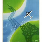 PARIS to LONDON french airline VINTAGE TRAVEL POSTER eiffel tower 20x30 HOT