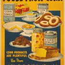 CORN PRODUCTS vintage ad poster KITCHEN COLLECTORS baked goods ART 20x30