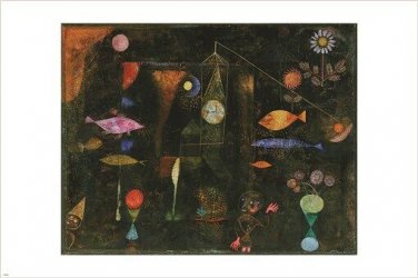 FAMOUS PAINTING - FISH MAGIC paul klee vintage art poster COLLECTORS 20x30