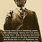 DIRTY HARRY AKA CLINT EASTWOOD photo quote poster DO YOU FEEL LUCKY? 20x30