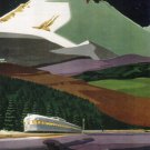 CALIFORNIA ZEPHYR TRAIN vintage travel poster by B HILL US 1950 20x30 rare - VW0
