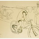 toulouse lautrec LE CYCLE sketch VINTAGE ART POSTER rare prized 20x30 HOT