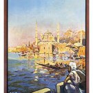 ISTANBUL VINTAGE TRAVEL POSTER in french ARCHITECTURE collectors 20x30 RARE
