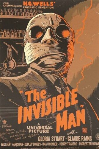 HG WELLS' THE INVISIBLE MAN vintage movie poster DRAMA MYSTERY cult 20x30