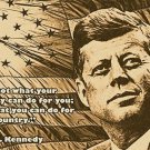 JOHN F. KENNEDY quote poster ASK NOT WHAT YOUR COUNTRY CAN DO FOR YOU 20x30
