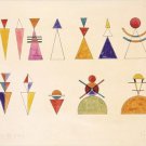 wassily KANDINSKY vintage ART POSTER modello di figura per la scena 20x30