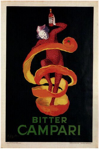 vintage ad poster BITTER CAMPARI leonetto cappiello FRANCE 1921 20x30 STYLE