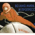 PEACE & PROGRESS vintage propaganda poster by Ivanov Soviet Union '65 20x30