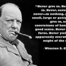 NEVER GIVE UP historic quote photo poster WINSTON S. CHURCHILL leader 20x30 NEVER GIVE UP historic quote photo poster WINSTON S. CHURCHILL leader 20x30