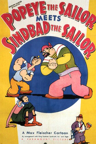Popeye meets Sindbad the Sailor MOVIE POSTER Dave Fleischer 1936 20x30 - PY2