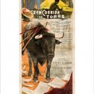 vintage spanish ad poster CORRIDAS DE TOROS 1911 unique RARE BULL FIGHT new