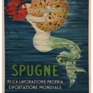 MERMAID grabbing SPONGE vintage ad poster L Buttin Italy 1920 20x30 new - QY1