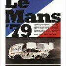 1979 vintage car poster LE MANS renowned race EUROPEAN 20x30 rare