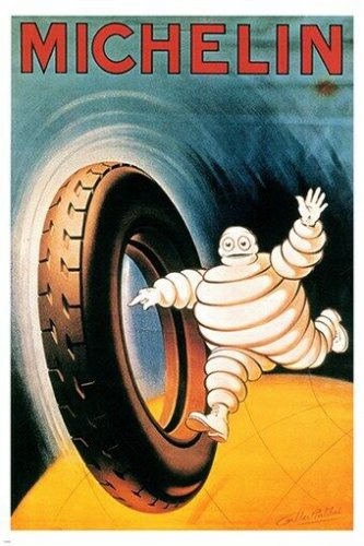 classic MICHELIN vintage ad poster 1925 FAMOUS TIRE TRADEMARK bold 20x30