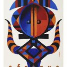 french airline AFRIQUE modern african art VINTAGE TRAVEL POSTER 20x30 rare