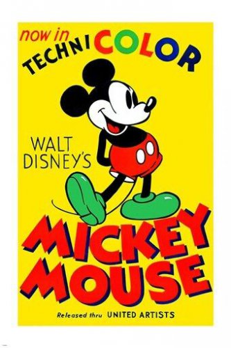 vintage MICKEY MOUSE ad poster COLORFUL CLASSIC kid friendly RARE GEM 20x30