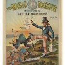 the magic washer VINTAGE AD POSTER 1886 20x30 Uncle SAM kicking China man - PY1 the magic washer VINTAGE AD POSTER 1886 20x30 Uncle SAM kicking China man - PY1