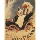 VINTAGE FIAT automobiles poster 1899 old fashioned style ITALIAN 20x30 RARE