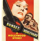 SUNSET BLVD Vintage Movie Poster WILLIAM HOLDEN Gloria Swanson 20x30 DRAMA