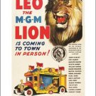 LEO THE MGM LION classic circus poster 1928 ANIMALS rare COLLECTORS 20x30