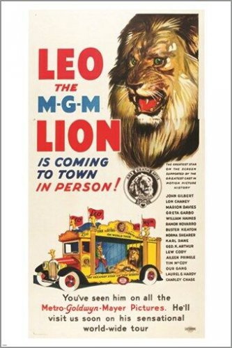 LEO THE MGM LION classic circus poster 1928 ANIMALS rare COLLECTORS 20x30