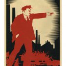 LENIN Vintage PROPAGANDA Poster Strakhov-Braslavskii Soviet Union 1924 20x30