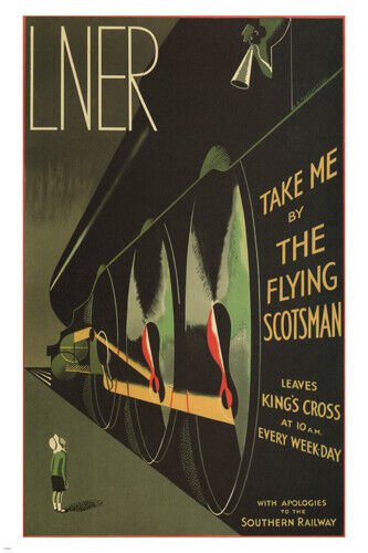 Take me by THE FLYING SCOTSMAN POSTER A R Thomson United Kingdom 1932 20x30