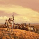 INDIANS on the PLAIN art poster painting WIND SKY tribal chief 20x30 HOT